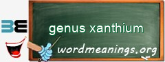 WordMeaning blackboard for genus xanthium